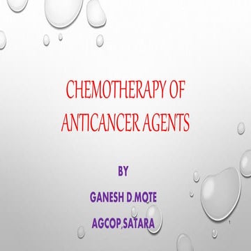 medicinal chemistry of Anticancer agents