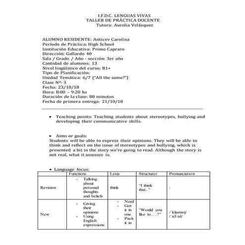 TPD - HIGH SCHOOL - CLASS N°3