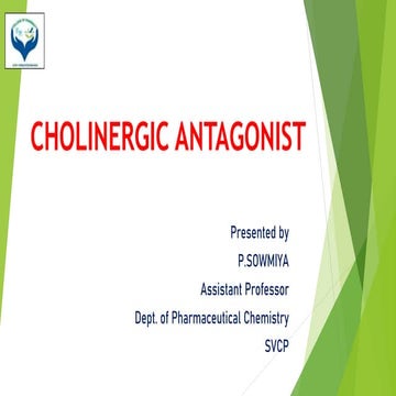 Anticholinergics D.Pharm PC II