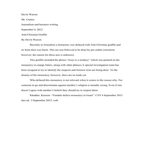 Anti christian graffiti