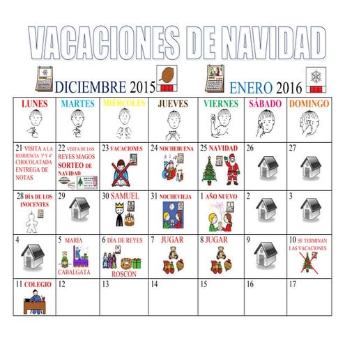 Anticipación vacaciones navidad