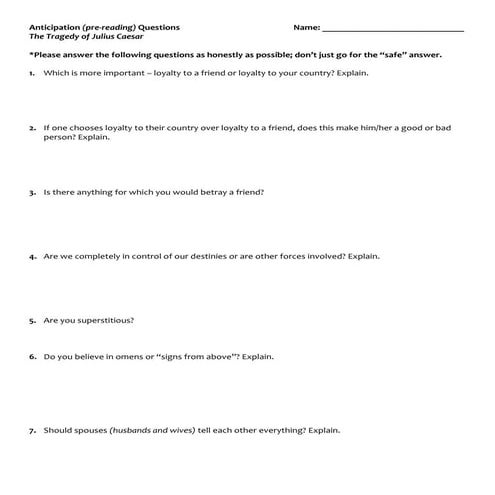 JC Anticipation Questions