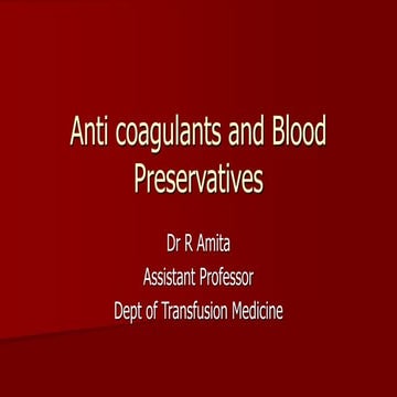 Anticoagulants and blood preservatives