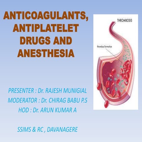 Anticoagulants, antiplatelet drugs and anesthesia