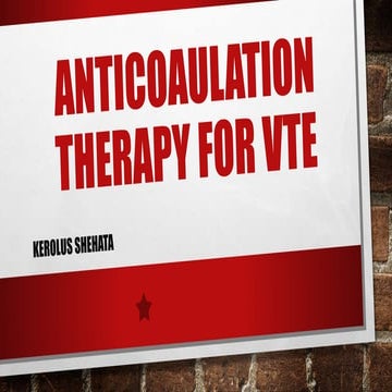 Anticoagulation in venous thromboembolism