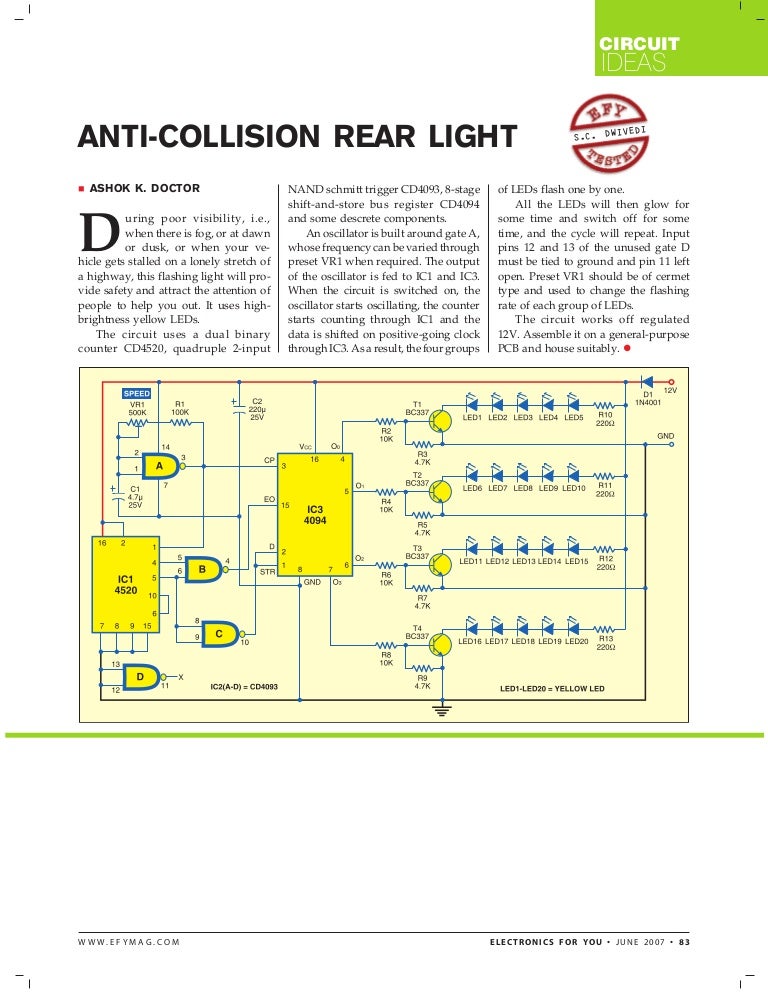 Anti collision rear light