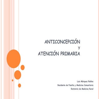Anticoncepción y primaria