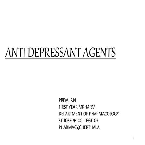 Screening of Anti depressant