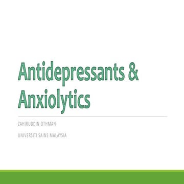 Antidepressants & Anxiolytics