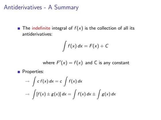 Antiderivatives