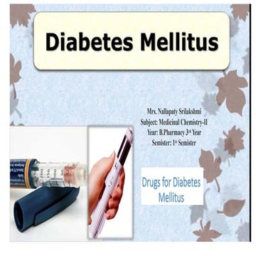 ANTIDIABETIC AGENTS MEDICINAL CHEMISTRY.