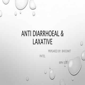 Anti diarrheal & laxatives