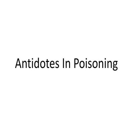 Antidotes Poison