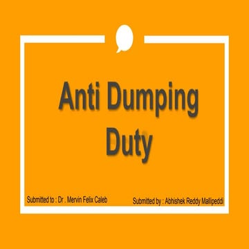 Anti Dumping Duty