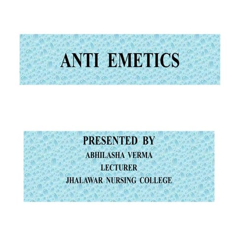 Anti  emetics
