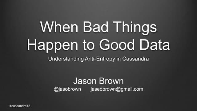 Understanding AntiEntropy in Cassandra