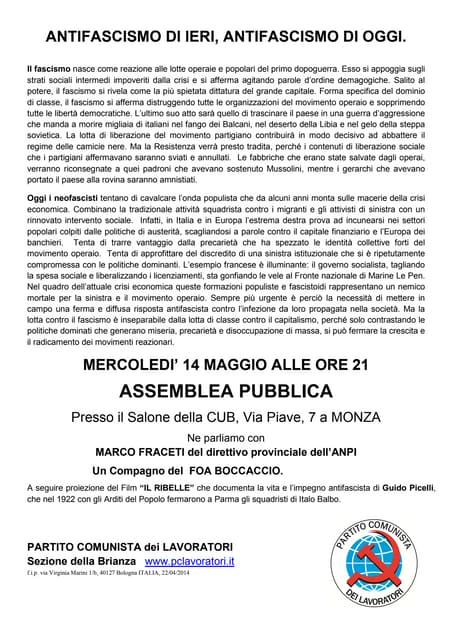 Antifascismo di ieri 