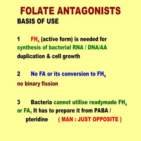 Folic acid and antifolate drugs  or folate antagonists