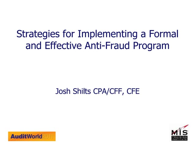Anti fraud program