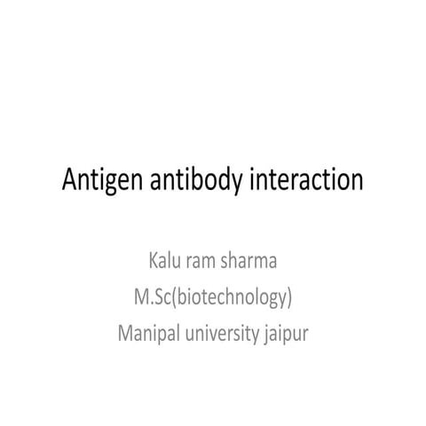Antigen antibody interaction