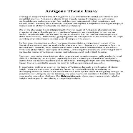 Antigone Theme Essay