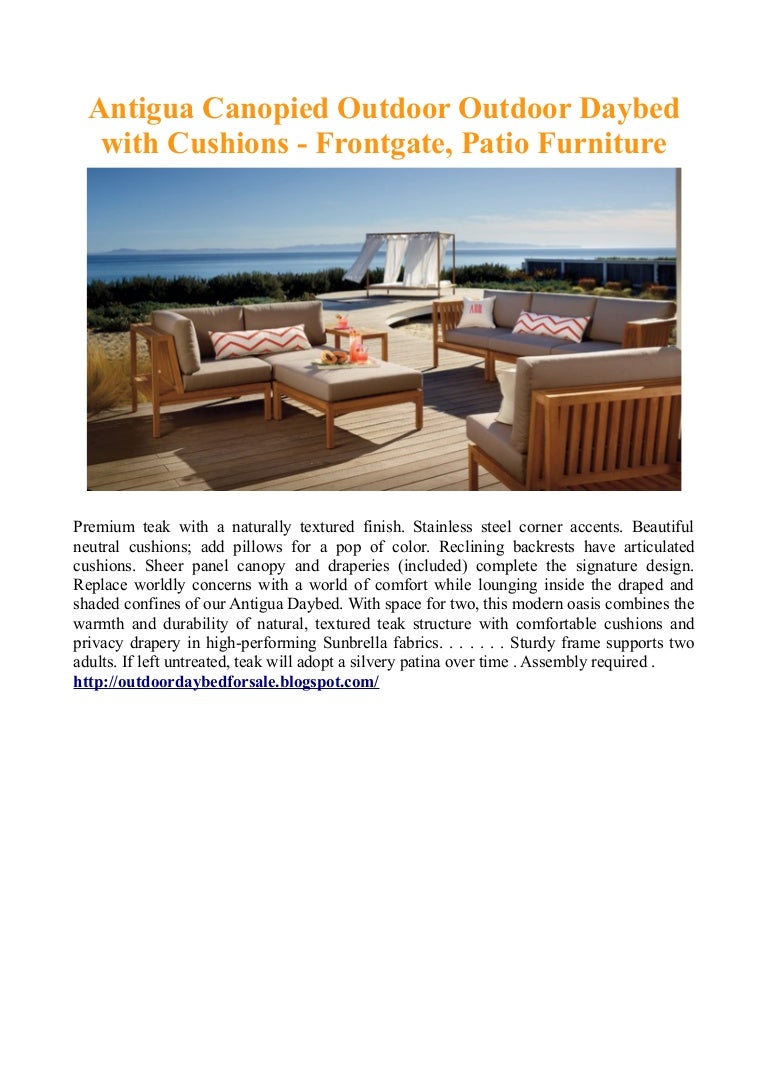 frontgate outdoor furniture on Antigua Canopied Outdoor Outdoor Daybed With Cushions Frontgate Pa