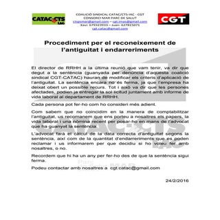 Procediment reconeixement Antiguita...