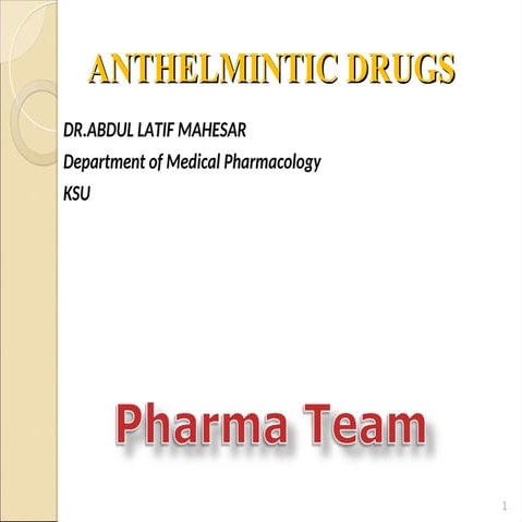 Antihelminth pharma team details of pharma.ppt