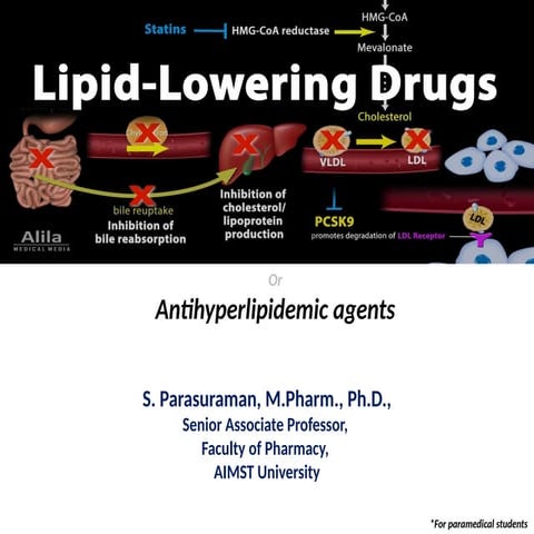 Antihyperlipidemic agents (For paramedical students)