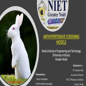 Antihypertensive Screening Models