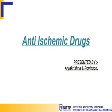 antiischemics drugs modern pharmacology and applications