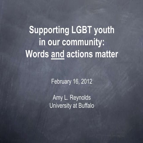 Alberti Center for Bullying Abuse Prevention Colloquium Series - February 2012