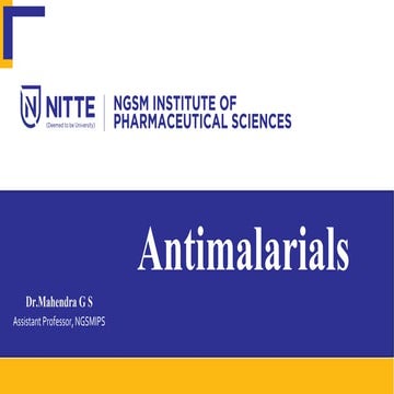 antimalarial drugs medicinal chemistry..