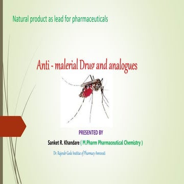 Natural product of chemistry Antimalerial drug | PPT
