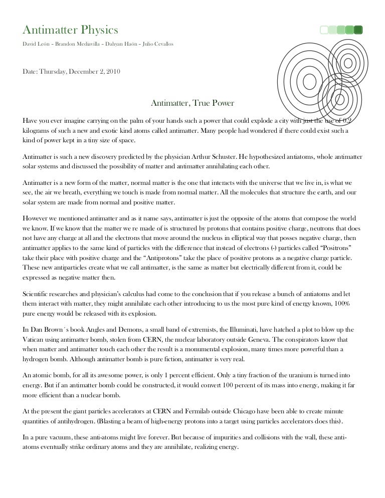 Antimatter examples image