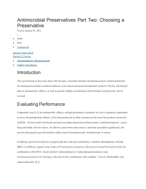 Antimicrobial preservatives 1