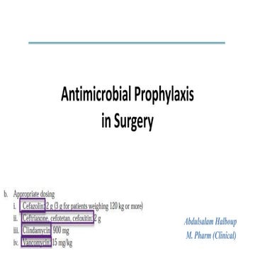 Antimicrobial Prophylaxis in Surgery | PPTX | Infectious Diseases ...
