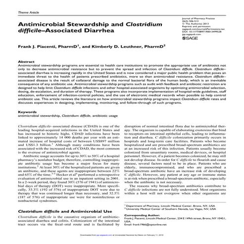 C Diff Information From the CDC | PDF