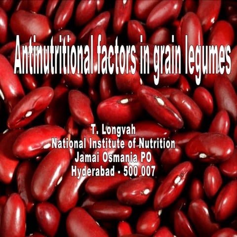 Antinutritional factors in grain legumes