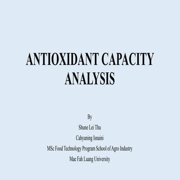 Antioxidant analysis