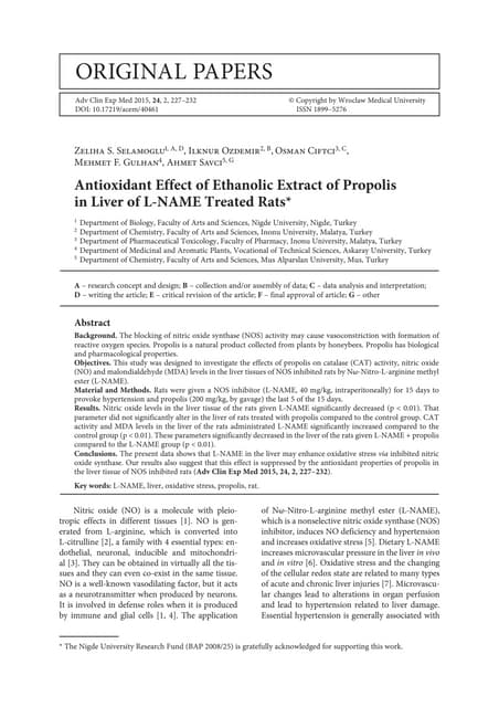 Antioxidant effect of propolis extr...