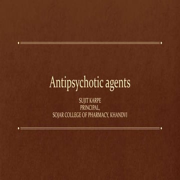 Antipsychotic agent