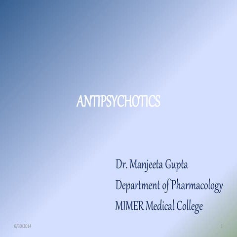 Pharmacotherapy of antipsychotics