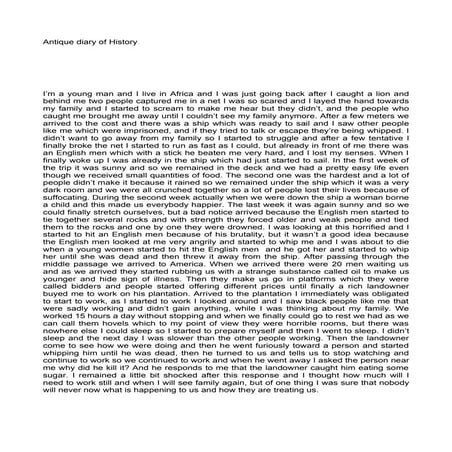 Antique Diary Of History