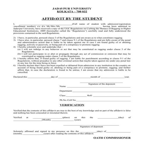 Antiragging format | PDF