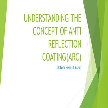 Anti reflection coating