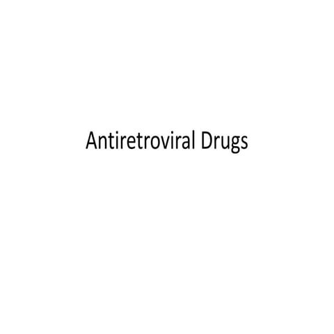 Antiretroviral drugs