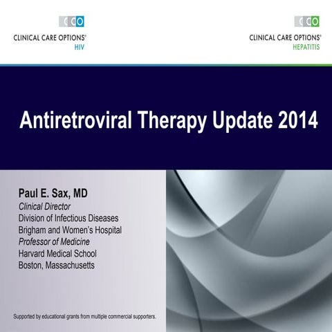 Antiretroviral Therapy Update 2014