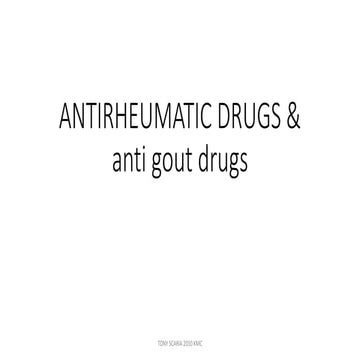 Antirheumatic drugs &amp; anti gout drugs PHARMACOLOGY REVISION NOTES 