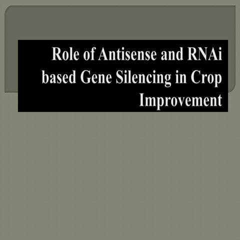 Antisense and RNAi